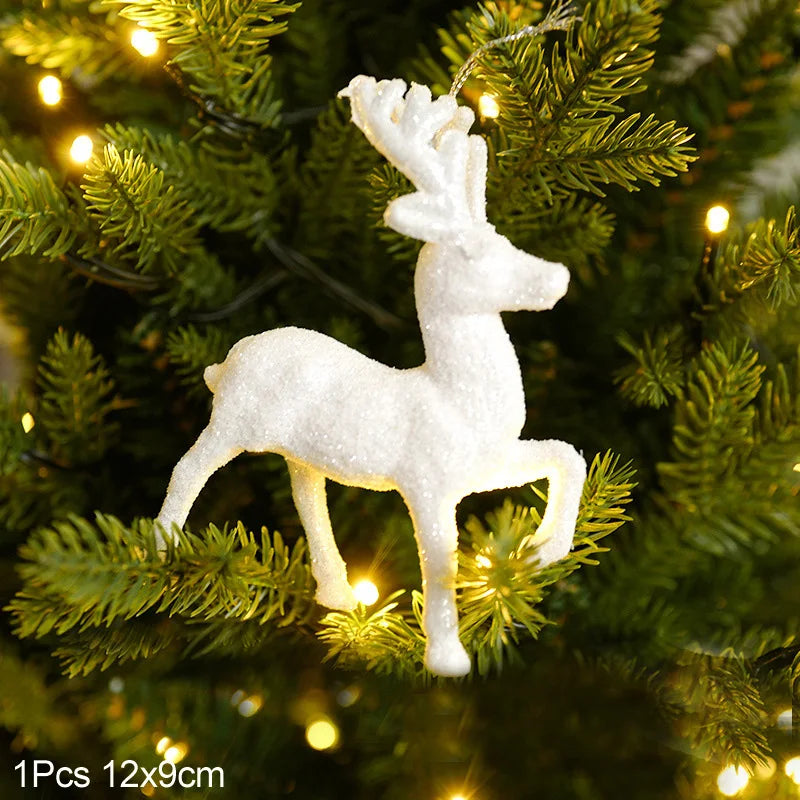 Christmas Tree Ornaments – Snowflake, Angel & Deer Pendants Christmas Tree Ornaments Babs 1pc deer