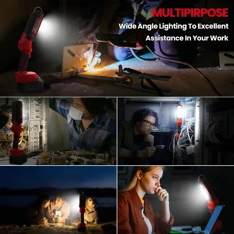 Portable Wireless LED Work Light 1000lm – Makita & Milwaukee 18V Cordless Work Light Babs