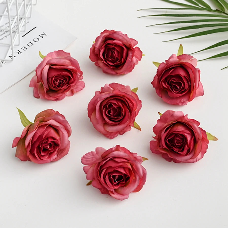 Silk Rose Artificial Flower Heads 30/100 Pcs – DIY & Decor Artificial Silk Flowers Babs Color 3 100 Pieces