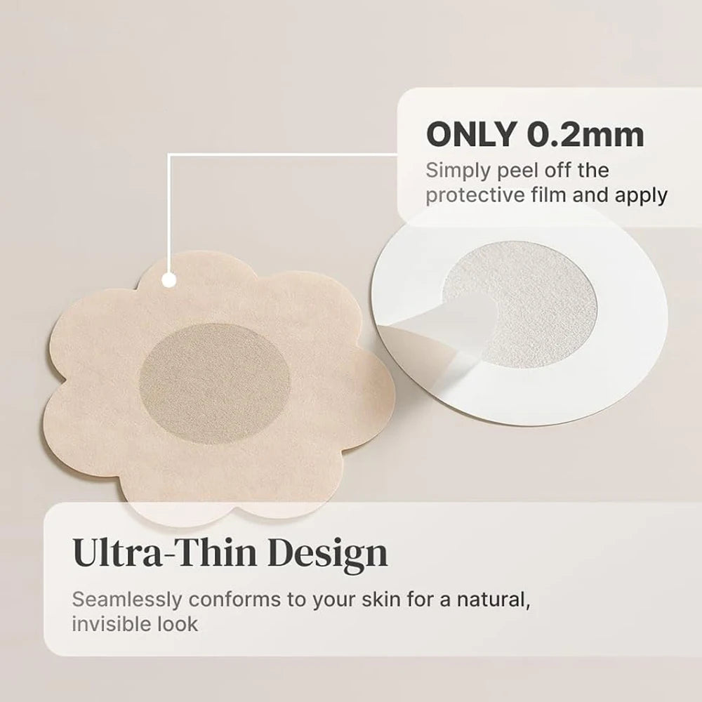 100Pcs Disposable Nipple Covers – Invisible Self-Adhesive Pasties Nipple Cover Pasties Babs