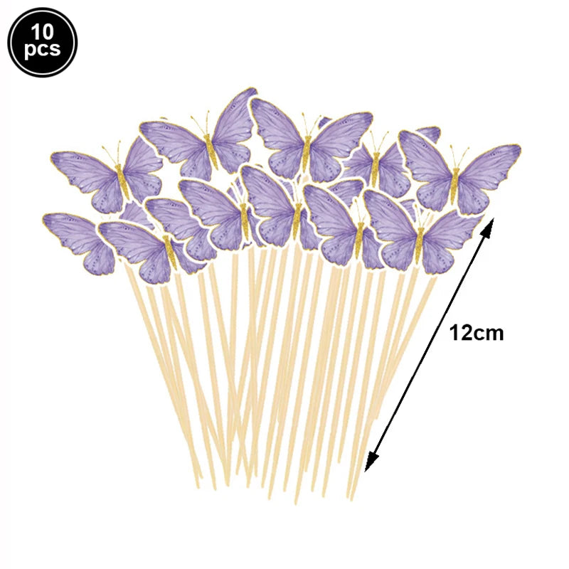 Butterfly Party Supplies Set – Plates, Cups & Foil Balloons