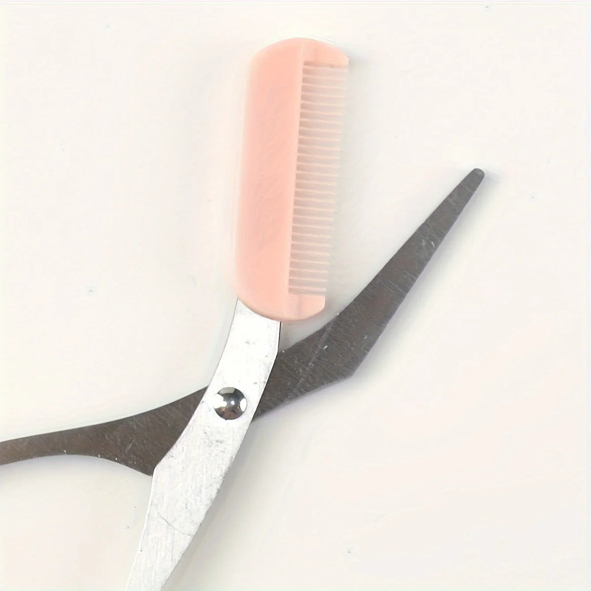 Pink Eyebrow Scissors with Built-In Comb | Precise Grooming Eyebrow Grooming Scissors Babs