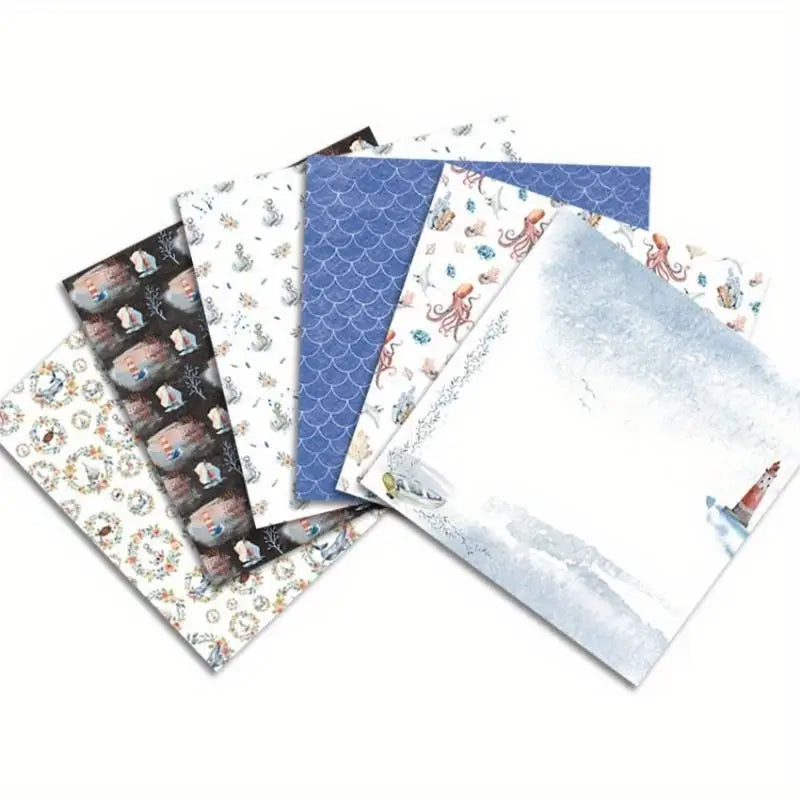 24-Sheet Ocean Scrapbooking Paper Pad – Origami & Card Making Scrapbooking Paper Pad Babs