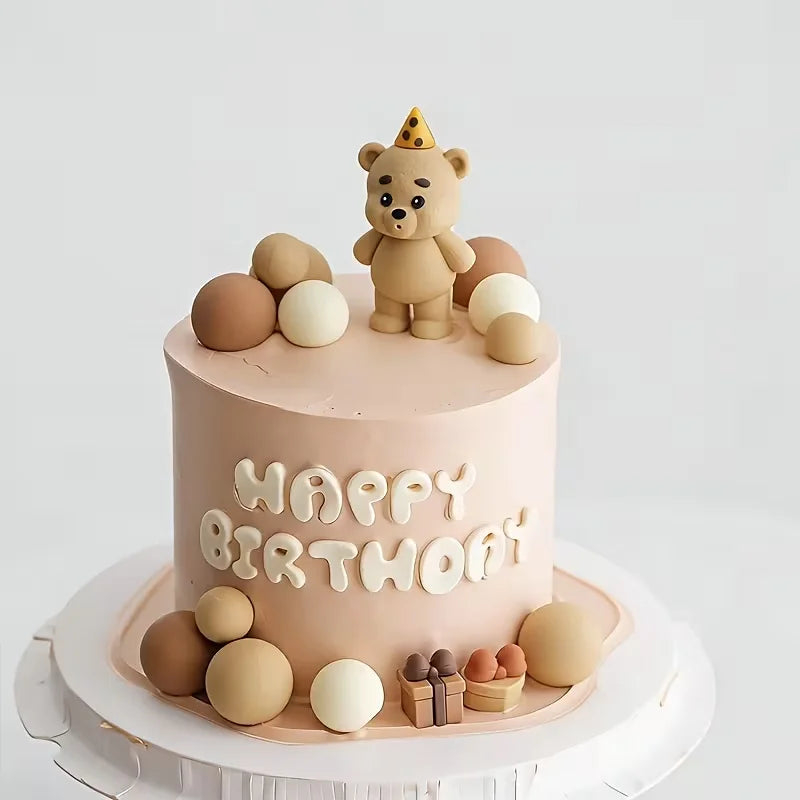 Teddy Bear Cake Topper – Kids Birthday & Baby Shower Decor Cake Topper Babs