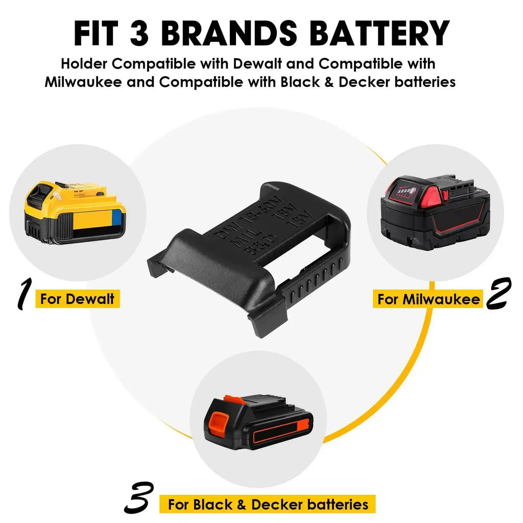 5-Pack 18V Battery Holder Mount Rack for Makita & Bosch Battery Storage Rack Babs