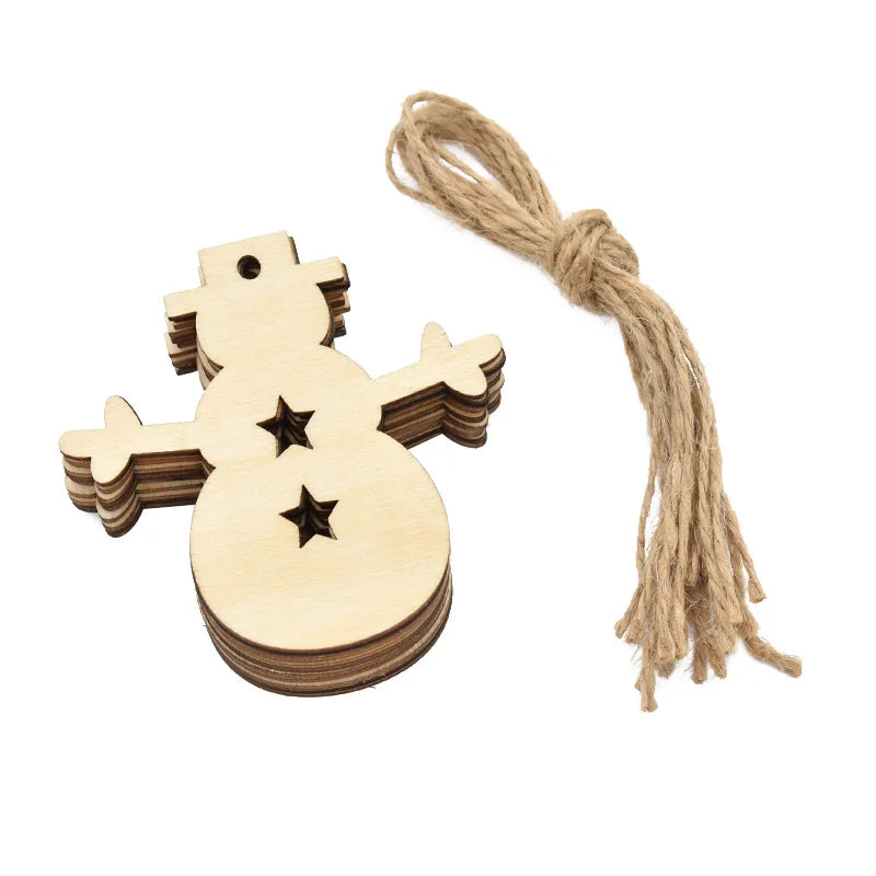 10Pcs Wooden Christmas Bauble Tags – DIY Tree Ornaments Christmas Tree Ornaments Babs Snowman