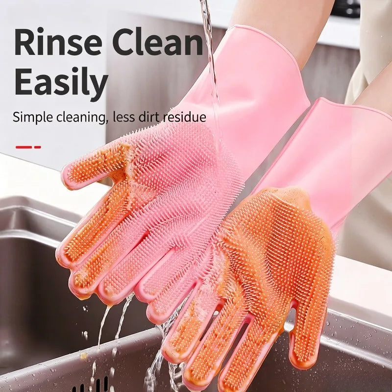 Silicone Cleaning Gloves – Waterproof Kitchen Scrubbing Gloves Silicone Cleaning Gloves Babs