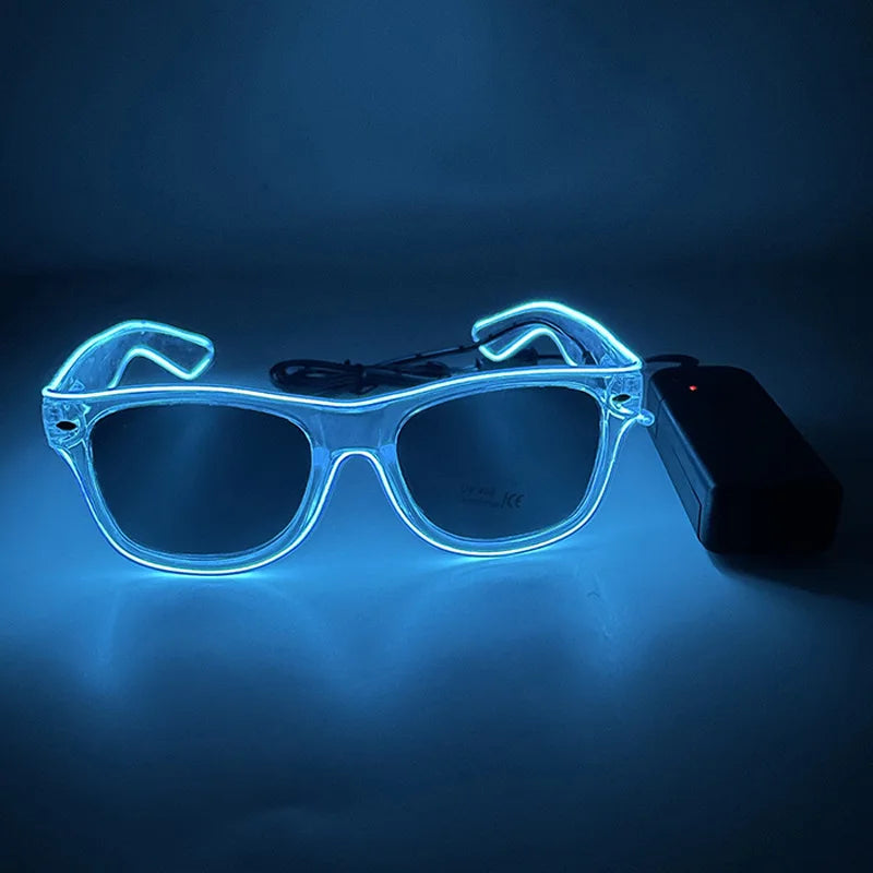 LED Light Up Glasses – Glowing Rave & Party Sunglasses LED Party Glasses Babs (1)-Blue-1pcs