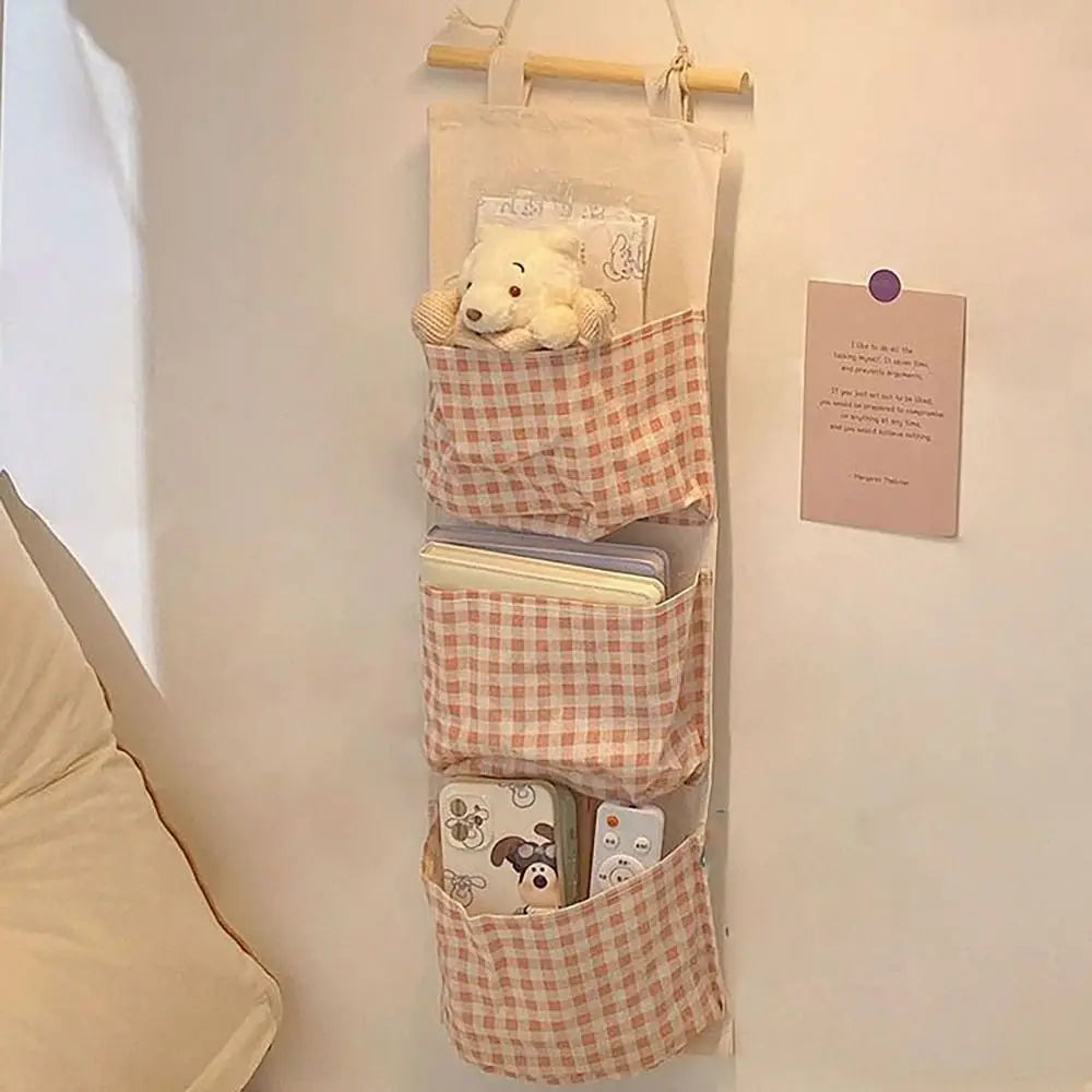 Plaid Hanging Storage Bag – Large Closet Organizer | Pink Hanging Storage Bag Babs