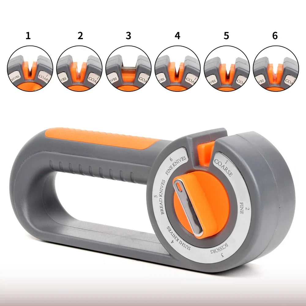 6-in-1 Diamond Knife Sharpener – Multi-Angle Manual Kitchen Tool Knife Sharpener Babs