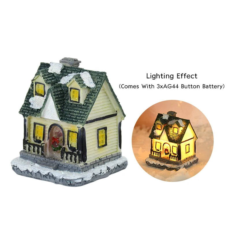 Christmas LED Wooden House Cabin Ornament – DIY Xmas Decor Christmas Cabin Ornament Babs C02