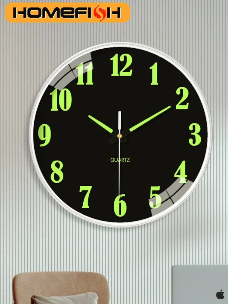 8-Inch Luminous Silent Quartz Wall Clock – Hole-Free Mount Decorative Wall Clock Babs