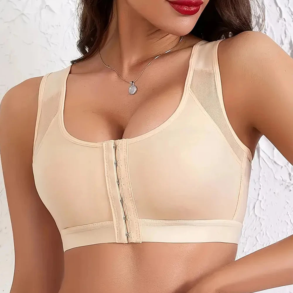 Front Closure Posture Bra – Wire-Free Push Up Cross Back Posture Corrector Bra Babs