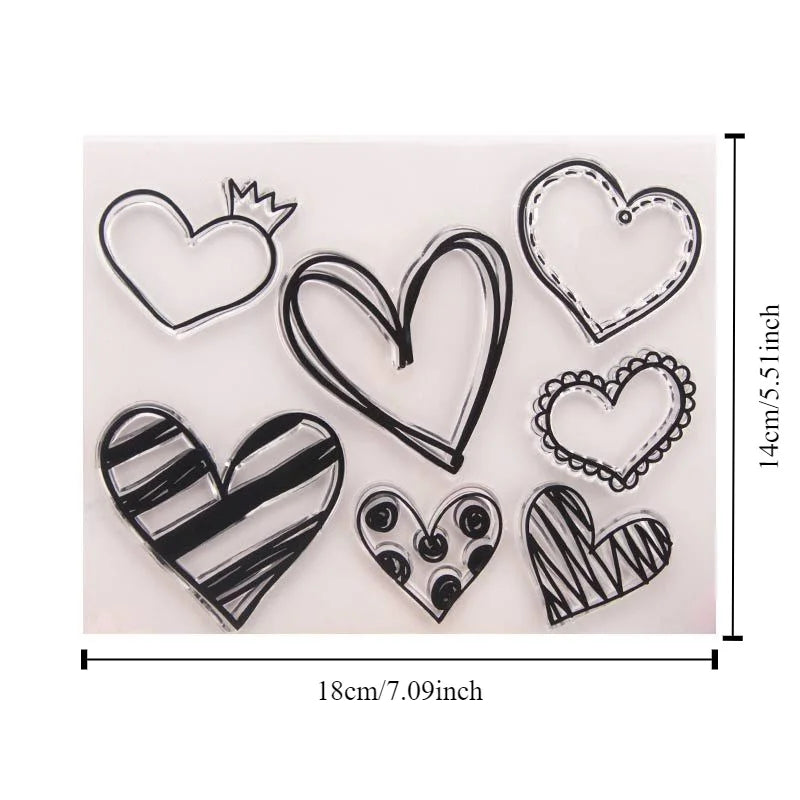 Love Heart Clear Silicone Cling Stamp for Scrapbooking DIY Silicone Cling Stamp Babs