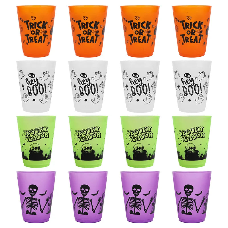 Halloween Skull Plastic Cups Boo Party Drinkware 8/16 Pack Halloween Party Cups Babs 16pcs