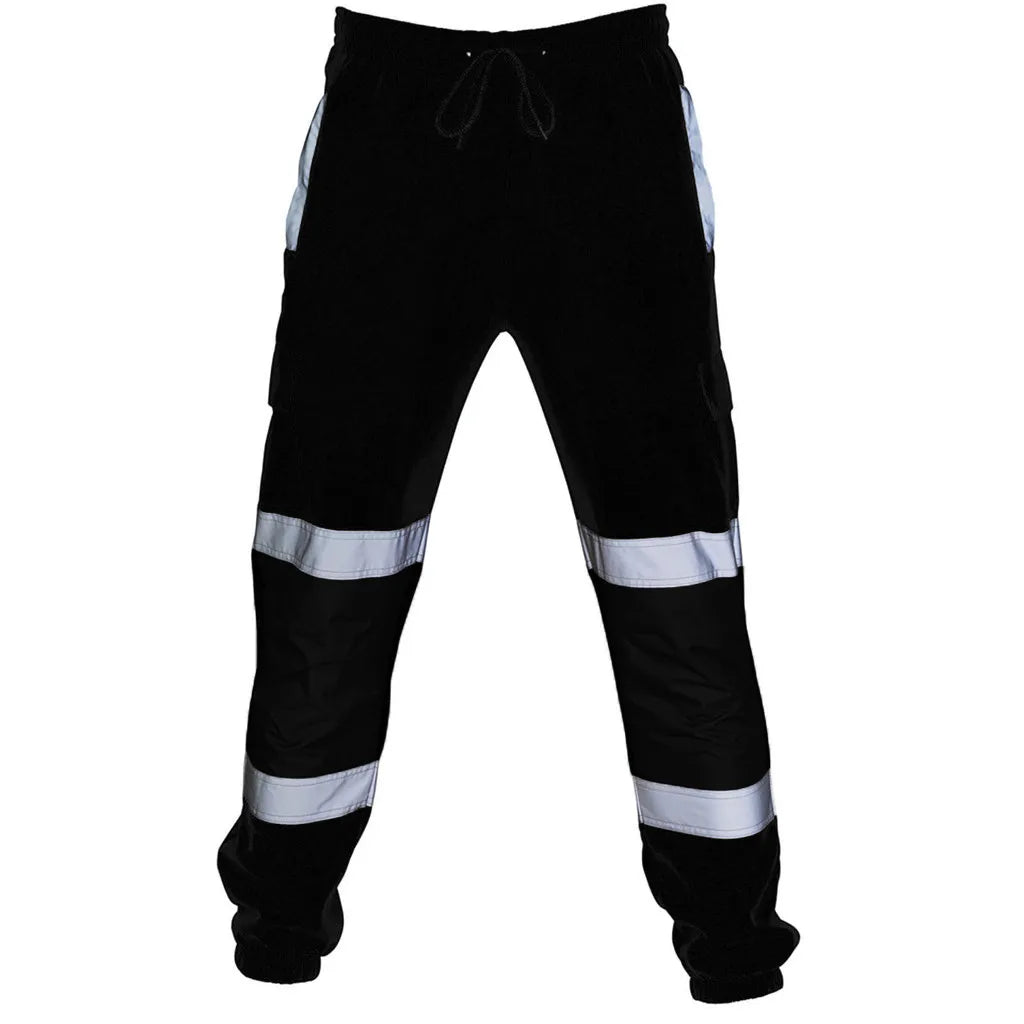 Men's High-Visibility Reflective Safety Work Pants Workwear Reflective Work Pants Babs Black S