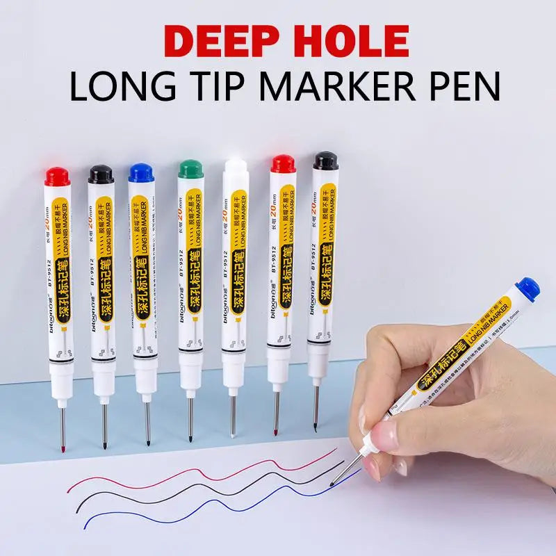 Deep Hole Marker Pen – Waterproof Carpenter Construction Pen Deep Hole Marker Babs