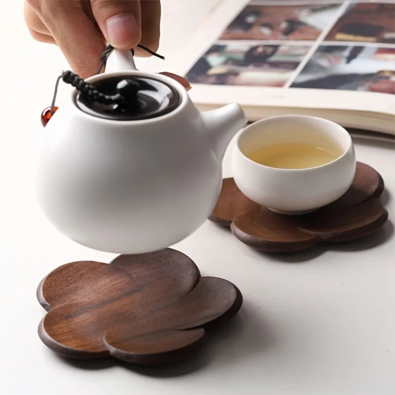 Handcrafted Black Walnut Wood Coaster & Tea Cup Holder Wood Coaster Babs