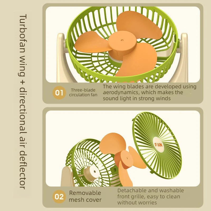 Portable USB Rechargeable Desktop Fan – 3-Speed U-Shape Mini Portable Desktop Fan Babs