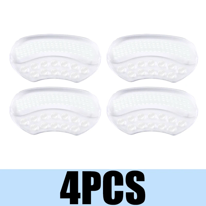 4PCS Silicone Heel Grips – Anti-Slip Cushion Inserts for Shoes Heel Cushion Inserts Babs Transparent 4PCS
