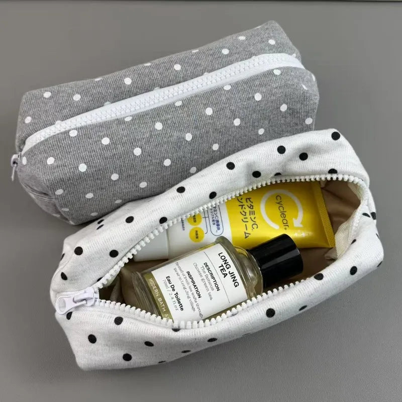 Korean Polka Dot Cosmetic Bag – Large Makeup Organizer Pouch Cosmetic Organizer Bag Babs