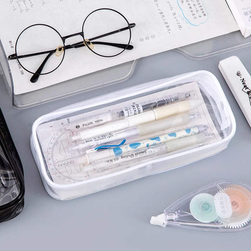 Waterproof Transparent Pencil Case – Large Capacity PVC Zipper Bag Transparent Pencil Case Babs