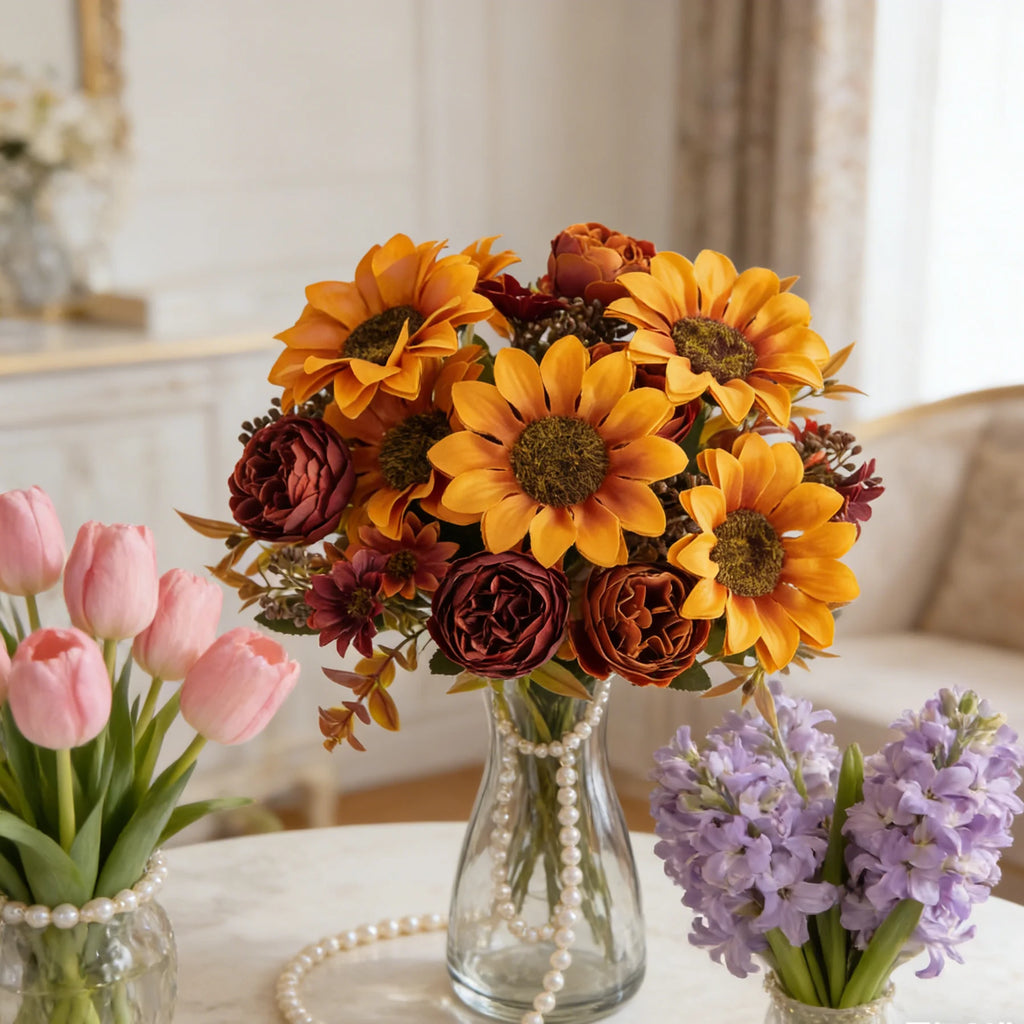 Silk Sunflower Artificial Bouquet – Wedding & Home Décor Artificial Flower Bouquet Babs
