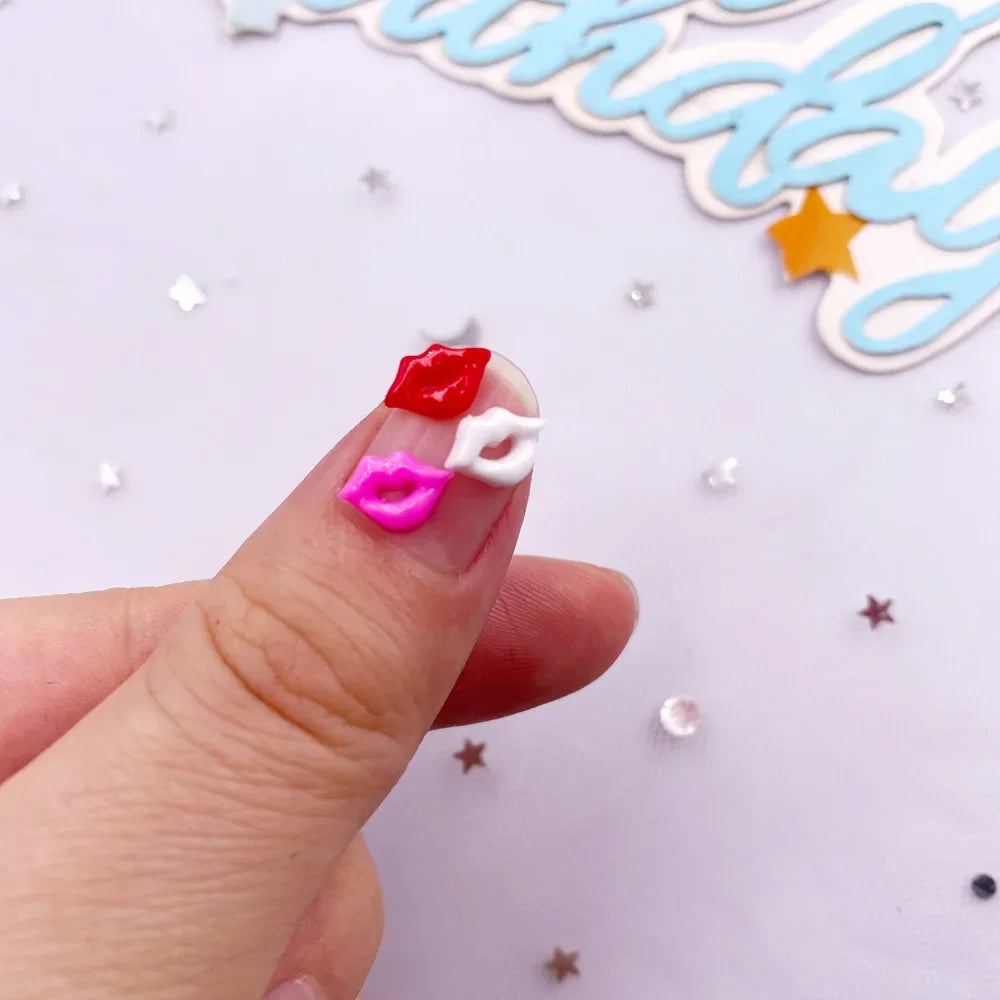 100pcs Lip Resin Flatback Rhinestones – Nail Art & DIY Crafts Nail Art Rhinestones Babs