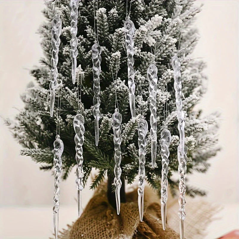 Crystal Clear Icicle Christmas Ornaments – 12/24/36 Pack Christmas Ornaments Babs