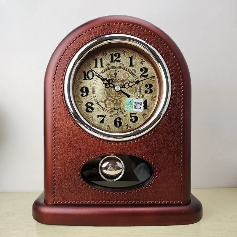 Retro Swing Desk Clock – Silent Quartz Table Clock for Home Décor Decorative Desk Clock Babs Red
