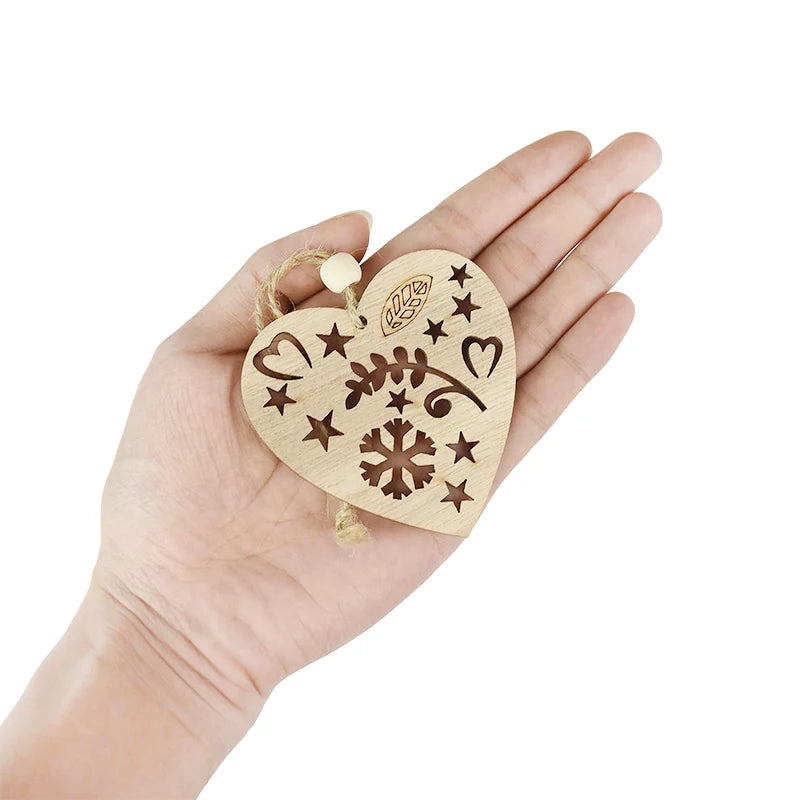 3pcs Vintage Christmas Wooden Ornaments – DIY Tree Pendants Christmas Tree Ornaments Babs
