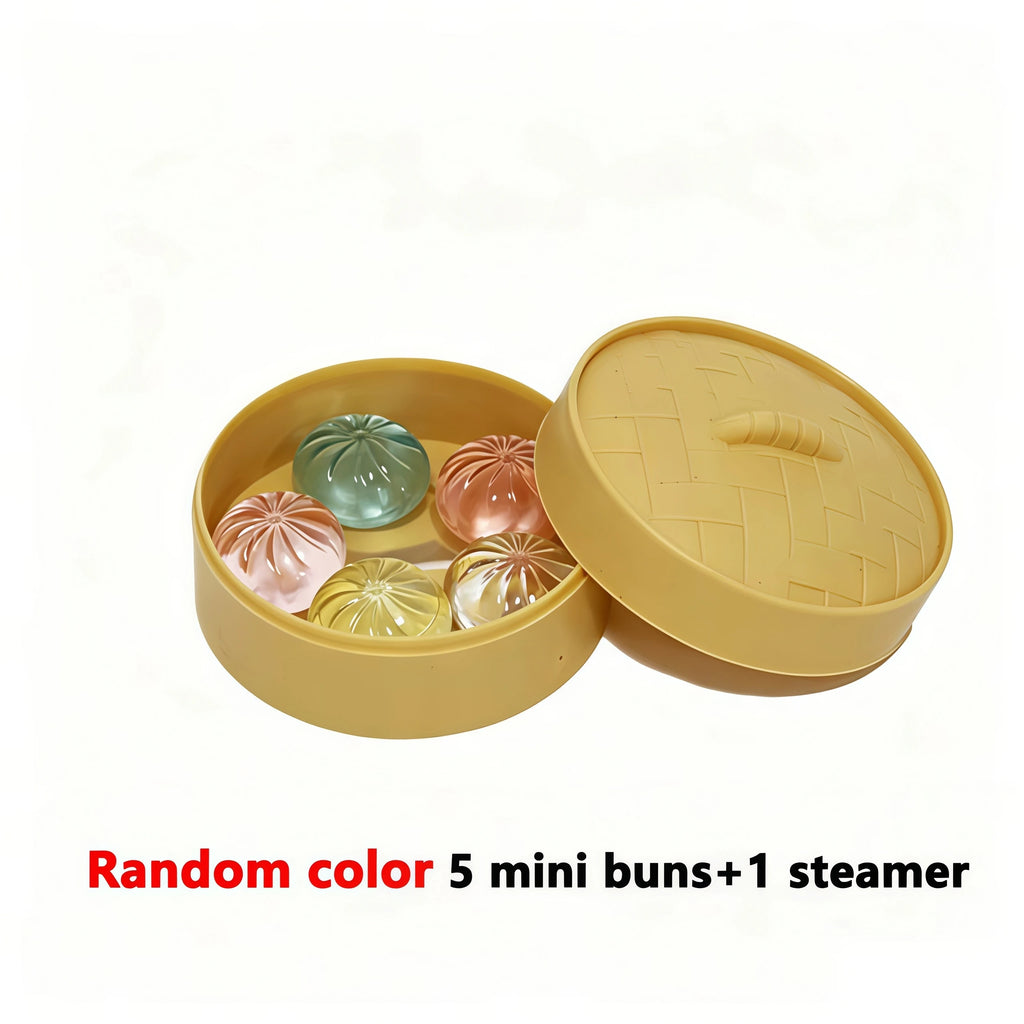 Mini Dumpling Squishy Toy Set – Squeeze Fidget Sensory Gift Squishy Fidget Toy Babs 5 Mini Bun-1 Steamer 2sets