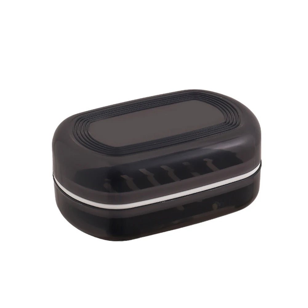 Double Layer Soap Holder Box with Lid & Drainage | LEENKEA Soap Holder Box Babs Black