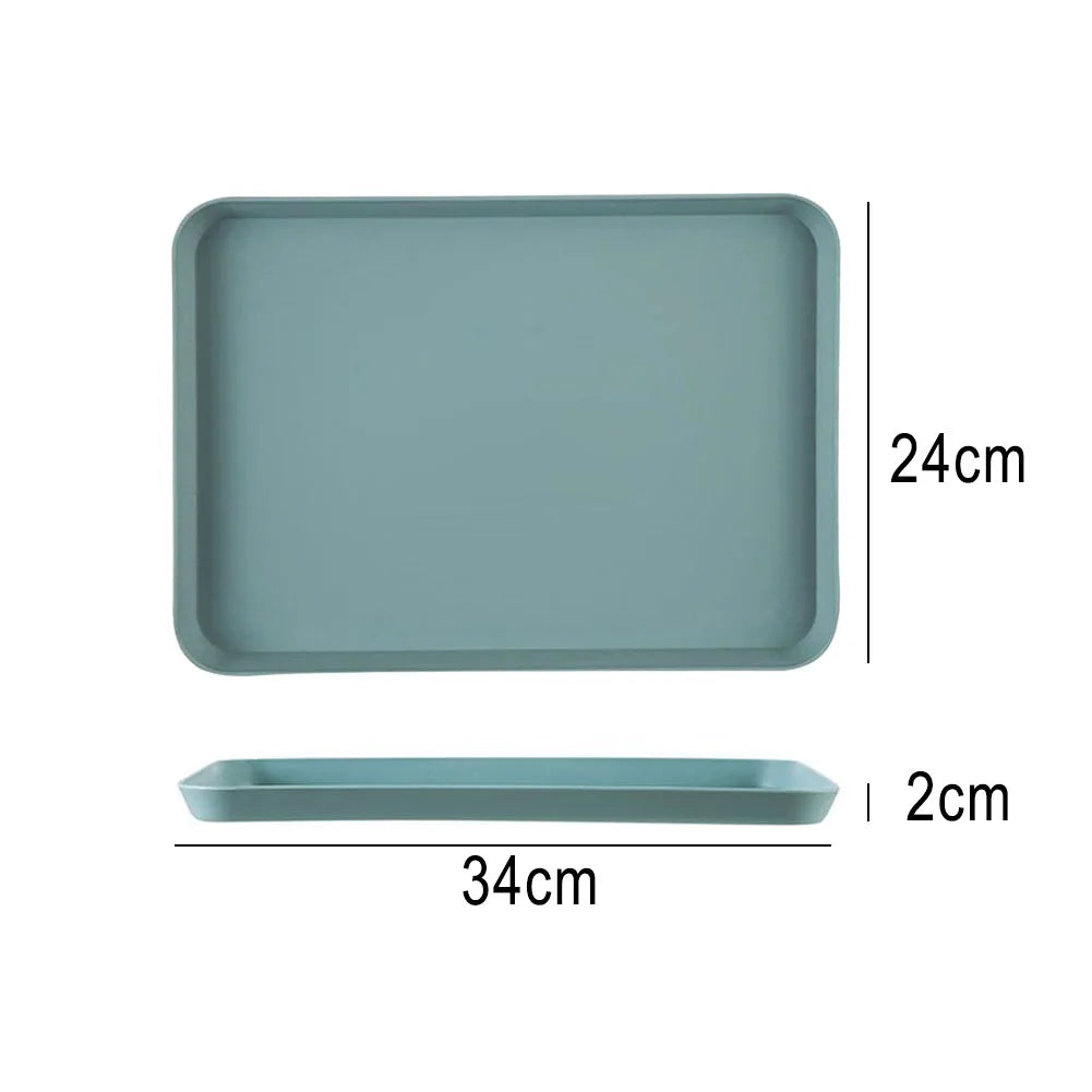 LEENKEA Rectangular Plastic Serving Tray – Anti-Slip, 2 Sizes Serving Tray Babs green small