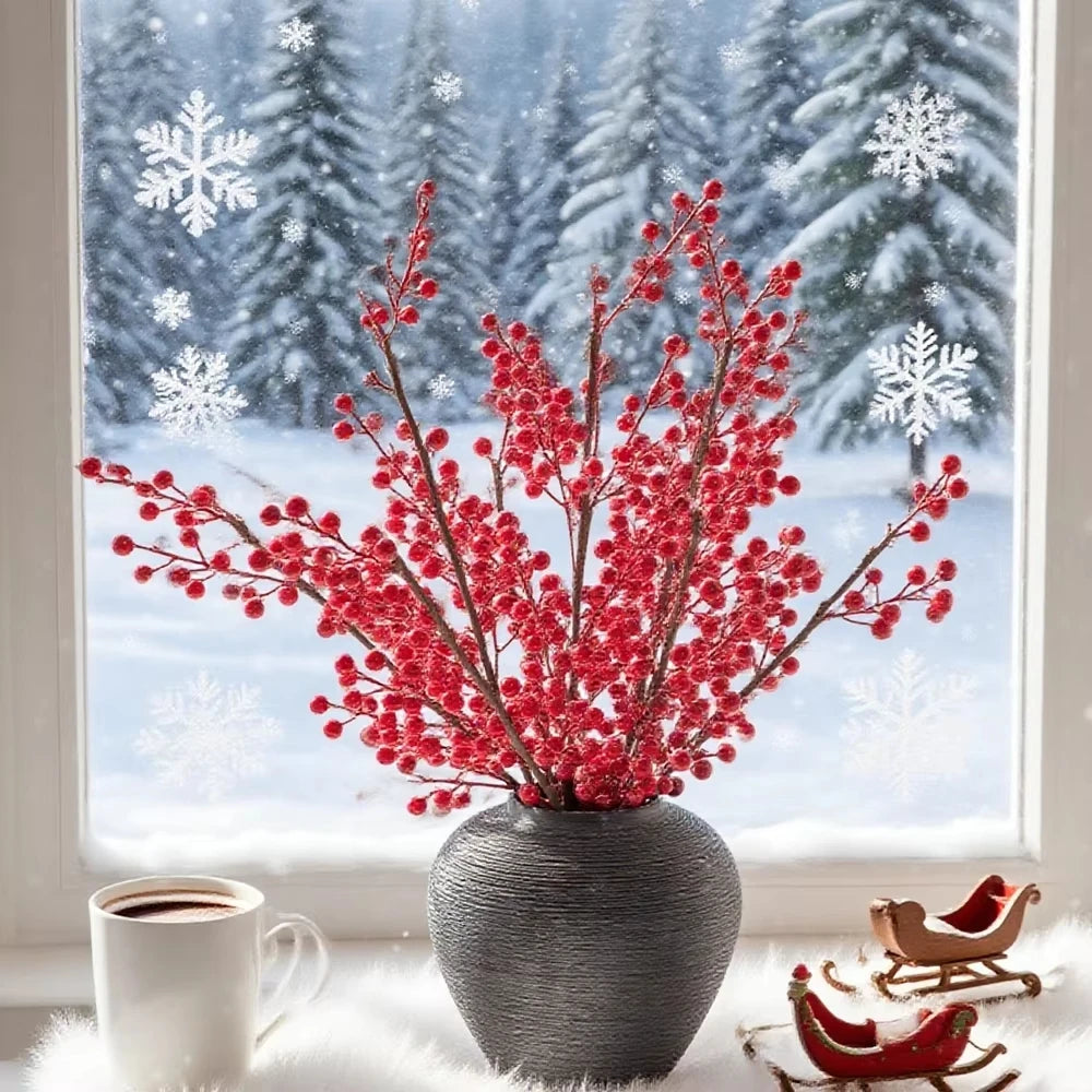 Artificial Holly Red Berry Branches | Christmas & Wedding Decor Artificial Holly Branches Babs