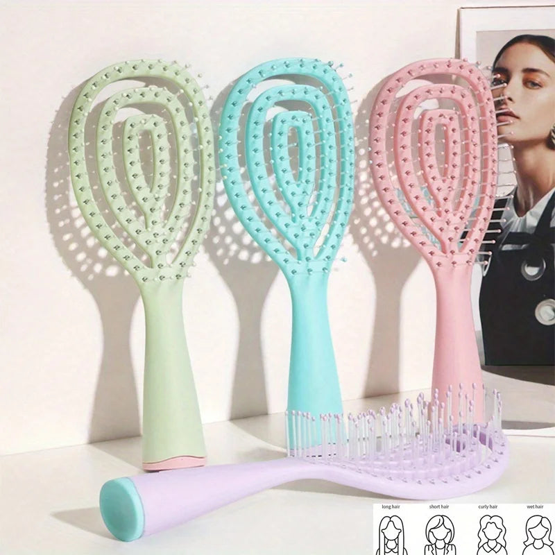Detangler Hair Brush – Wet & Dry Soft Bristle Travel Brush Detangling Hair Brush Babs
