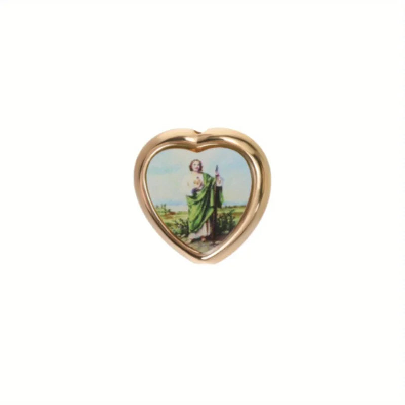10pcs Catholic St. Jude & Our Lady Charms for DIY Rosary Jewelry Religious Jewelry Charms Babs heart-shaped 10pcs