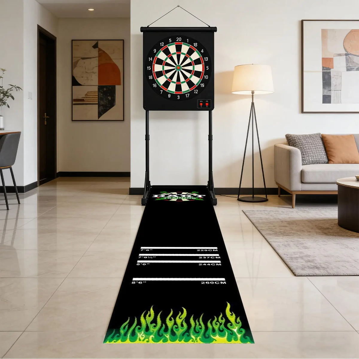 Dart Mat with Standard Throw Lines – Non-Slip Floor Mat Dart Floor Mat Babs