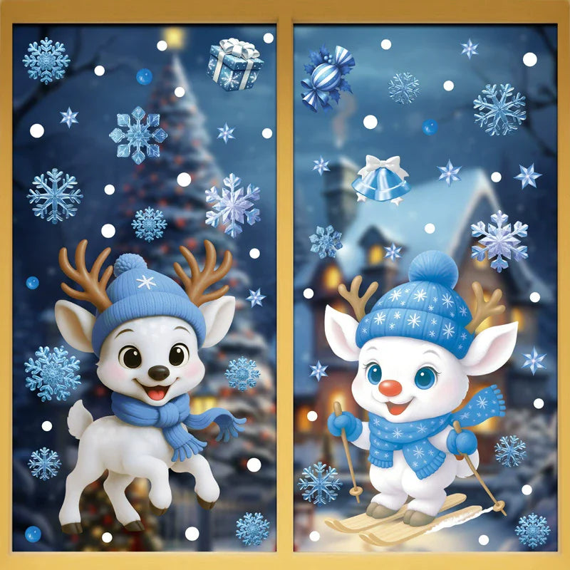 Christmas Window Static Clings – Santa, Snowman & Snowflake Window Static Clings Babs S02