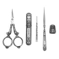 Vintage Tailor Scissors 5pc Set – Retro Embroidery Shears Craft Scissors Set Babs Silver