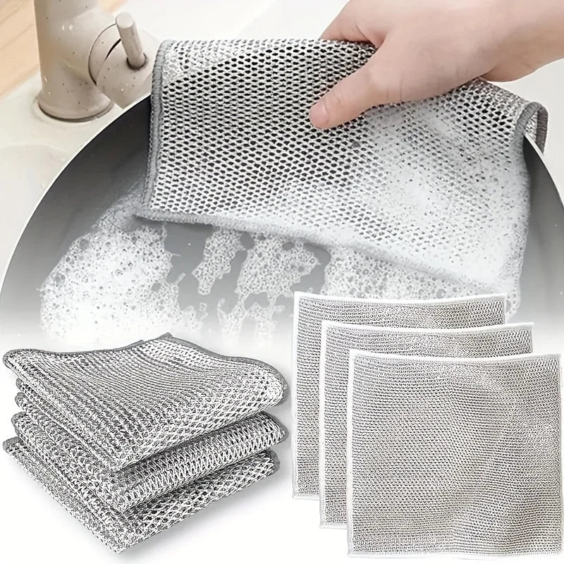 20pcs Stainless Steel Mesh Scrubber Pads – Kitchen Cleaning Kitchen Scrubber Pads Babs