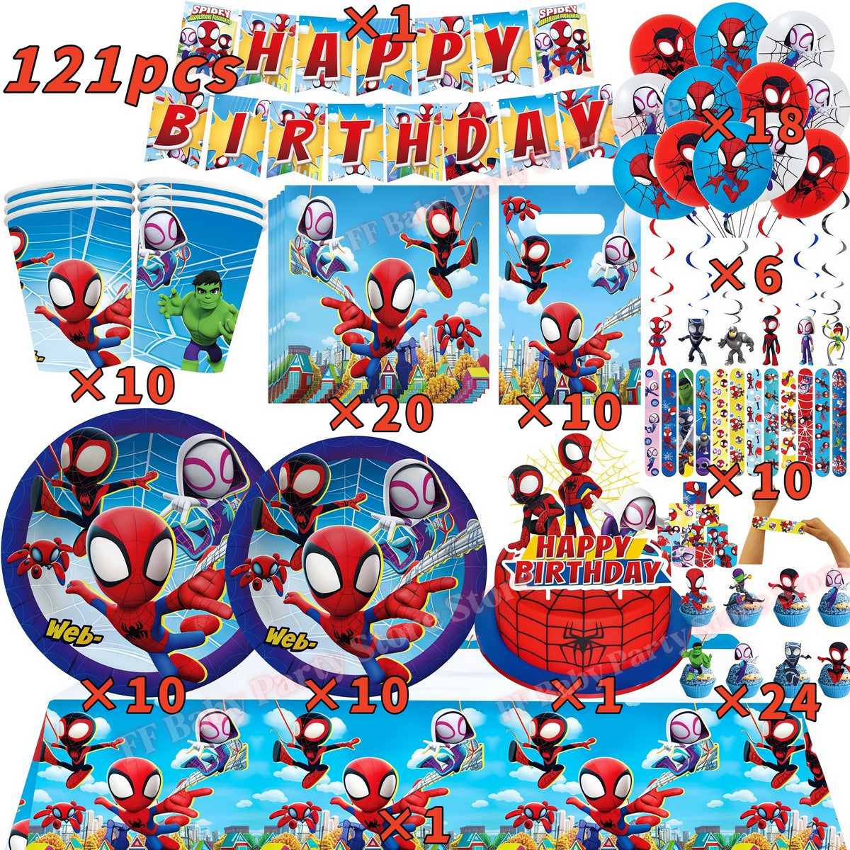 Spider-Man Birthday Party Supplies – Plates, Cups & Balloons