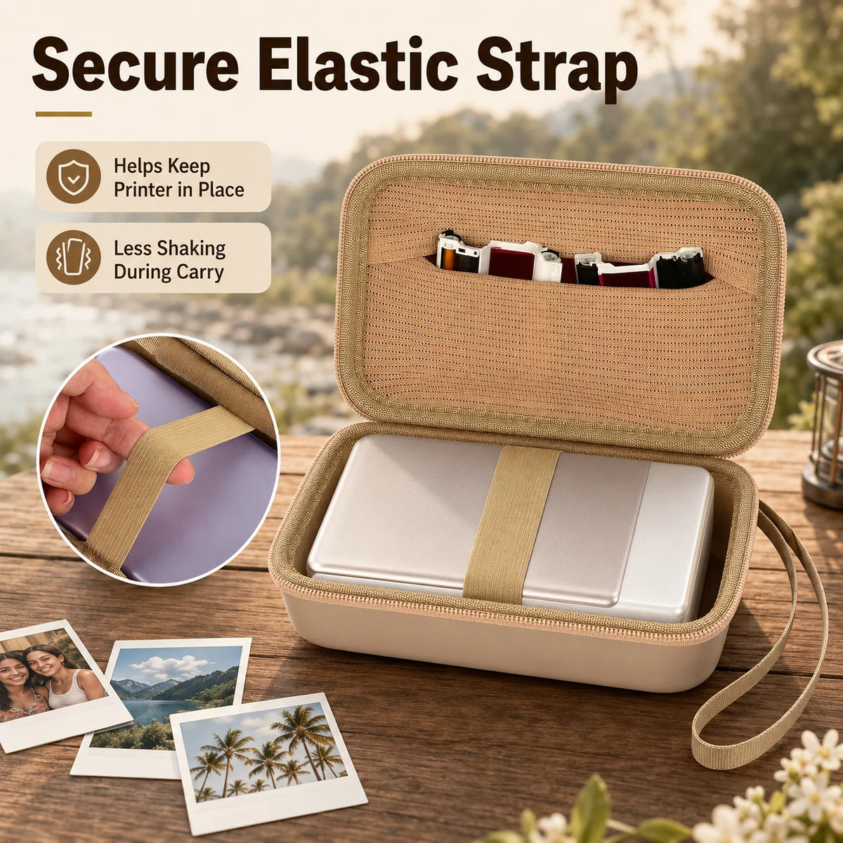 Hard EVA Travel Case for Liene Pearl N200 Pro Printer – Gold Printer Travel Case Babs