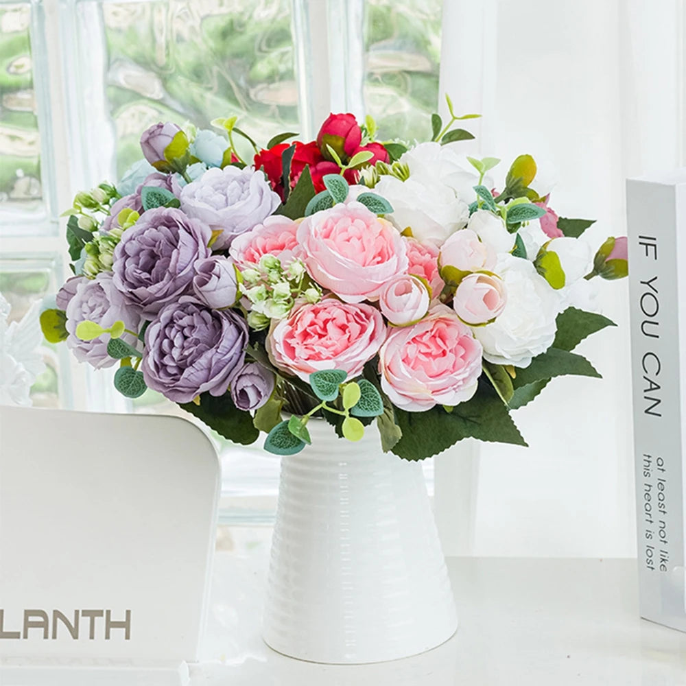 Silk Peony Artificial Flower Bouquet | UV Protection Wedding Décor Artificial Flower Bouquet Babs