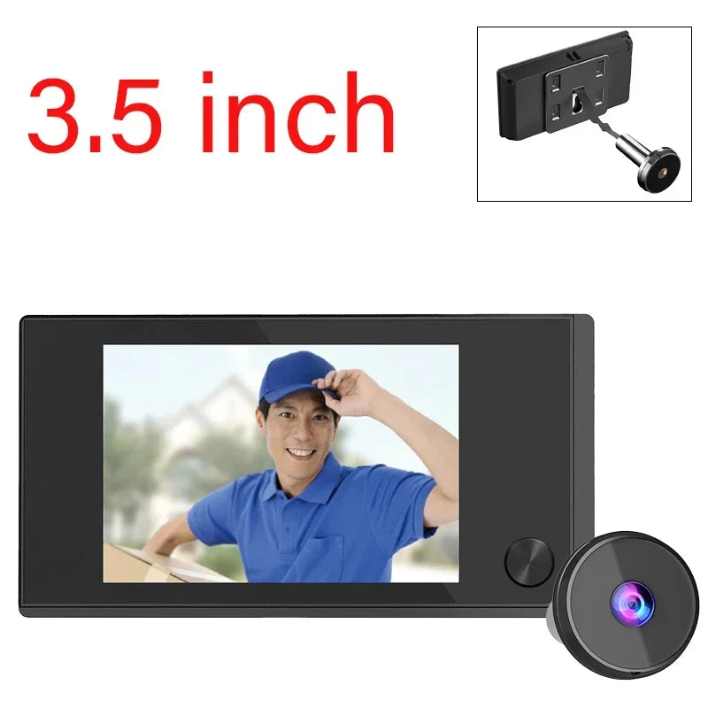 3.5" LCD Digital Peephole Door Camera Viewer – 120° Wide Angle Digital Door Viewer Babs