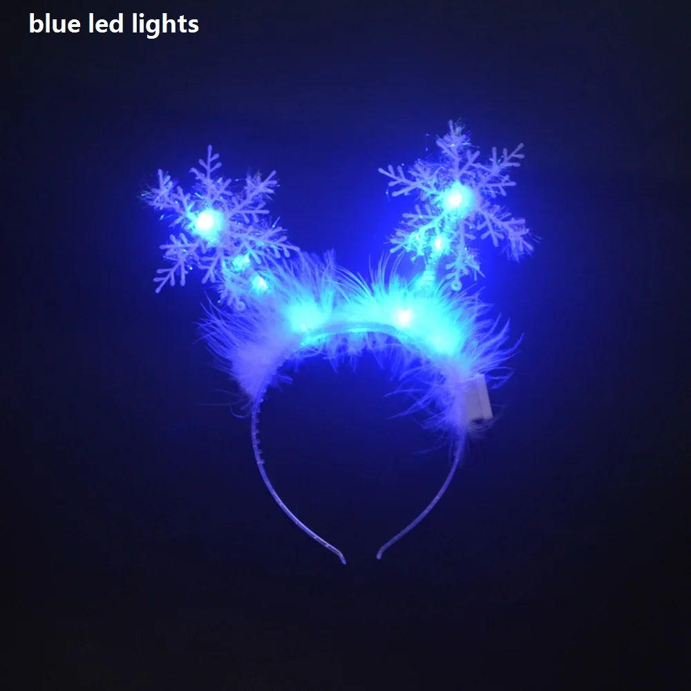 LED Snowflake Holiday Party Headband – Girls & Adults Glow LED Party Headband Babs snowflake headband 3