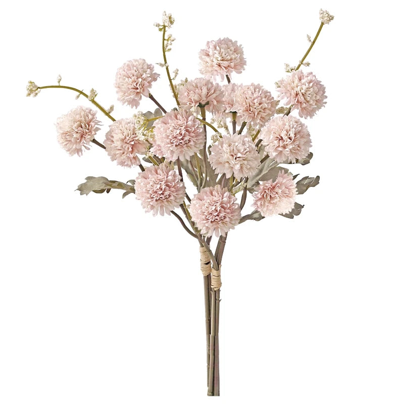 Silk Chrysanthemum Artificial Flower Bouquet – Wedding & Home Decor Artificial Silk Flowers Babs Light Grey 1PC