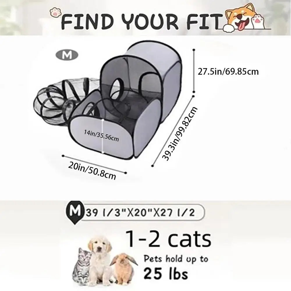 Foldable Cat Dog Playpen Tent – Breathable Outdoor Enclosure Pet Playpen Tent Babs 1pcs