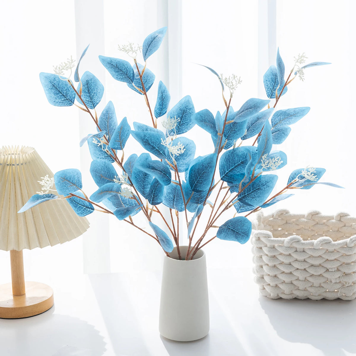 Artificial Eucalyptus Branches – Fake Plant Home & Office Decor Artificial Plant Decor Babs DEEP BLUE 1pc