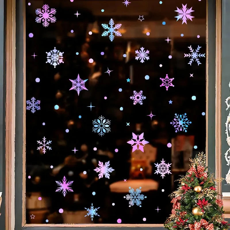 Glow in the Dark Snowflake Stickers – 3 Sheets PVC Decals Window Stickers Babs